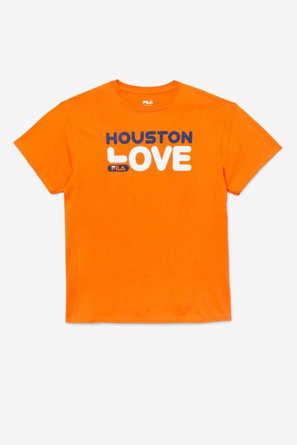 Fila Houston Love Men's Tee - Orange,NZ 523-40315